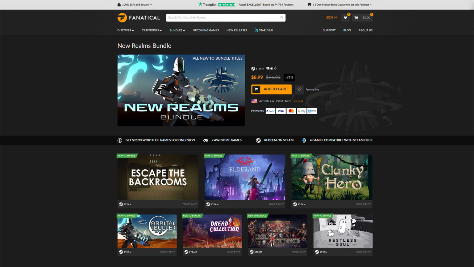 Fanatical's New Realms Bundle gets you 7 games for $8.99