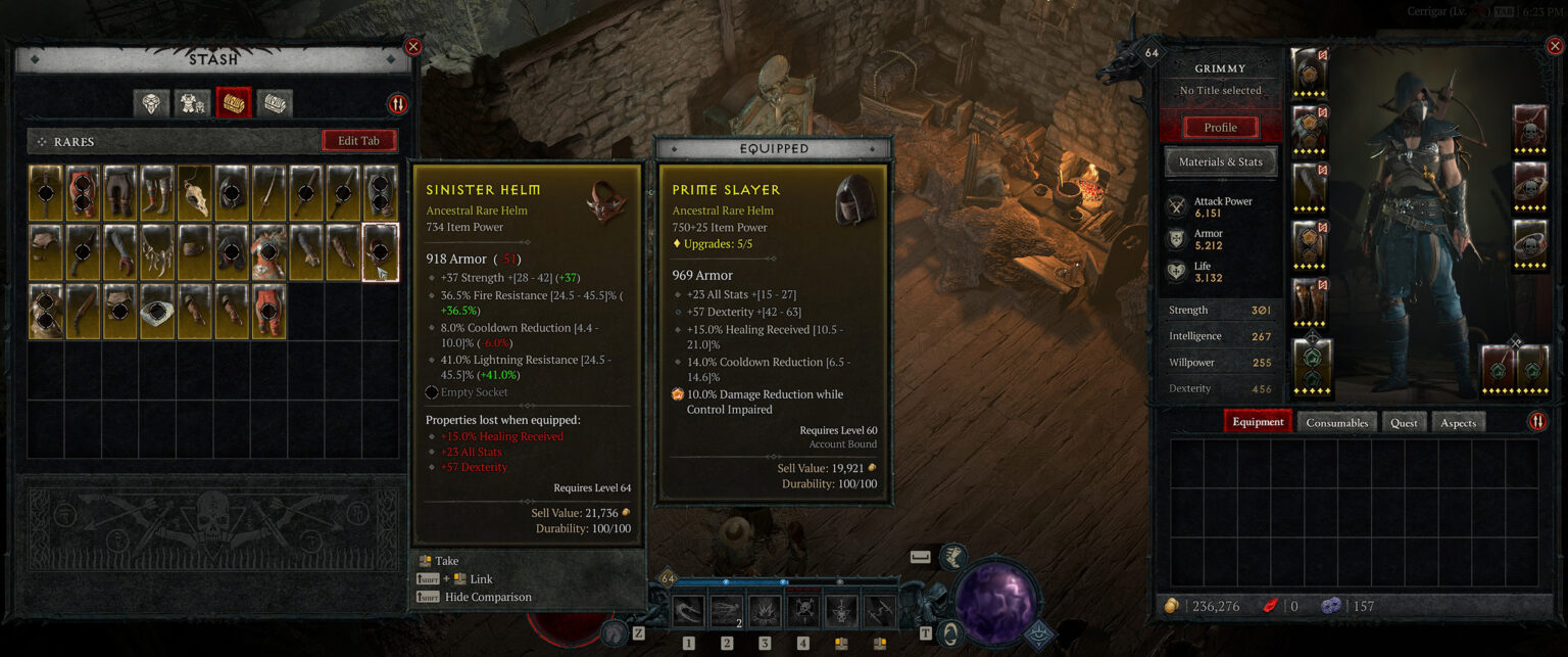 It's 2023 and a Diablo game launched with just four stash tabs