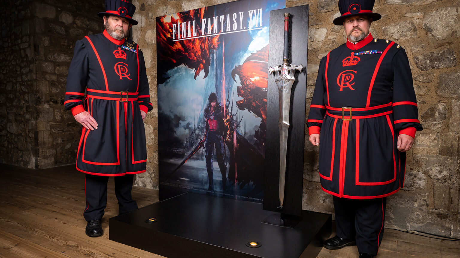 A real world replica of Clive's sword from Final Fantasy XVI is on display at the Tower of London