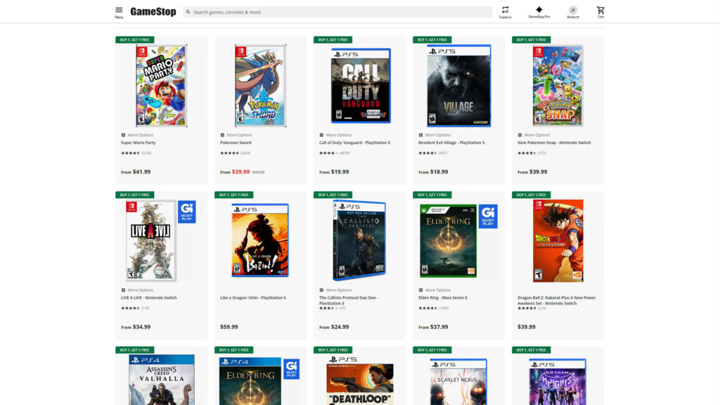 GameStop currently has a buy one, get one free promotion on select games