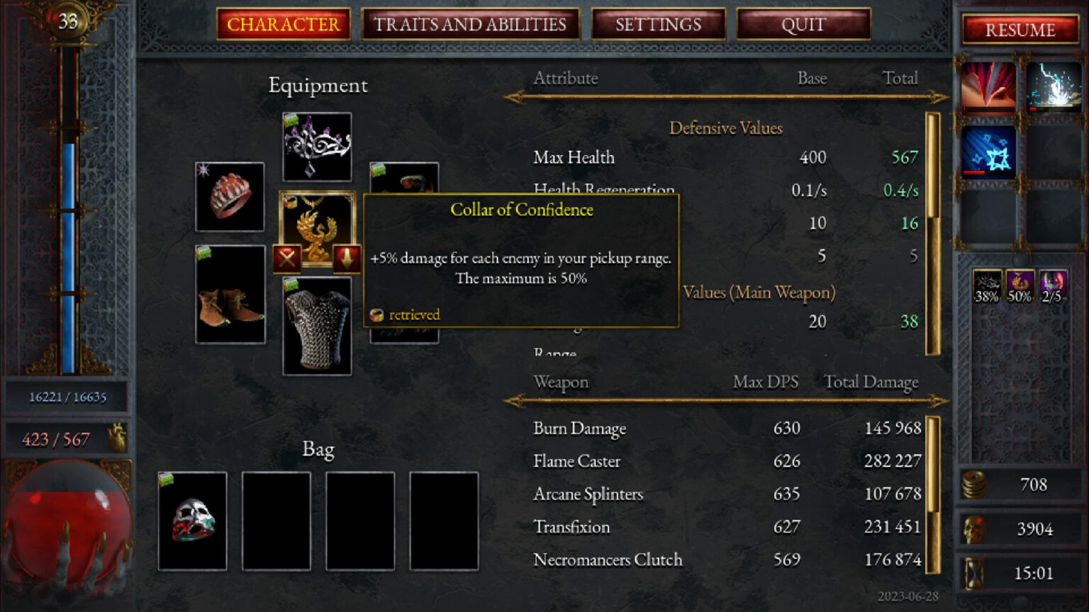 There are pieces of gear you can actually equip onto your character for bonuses There are pieces of gear you can actually equip onto your character for bonuses