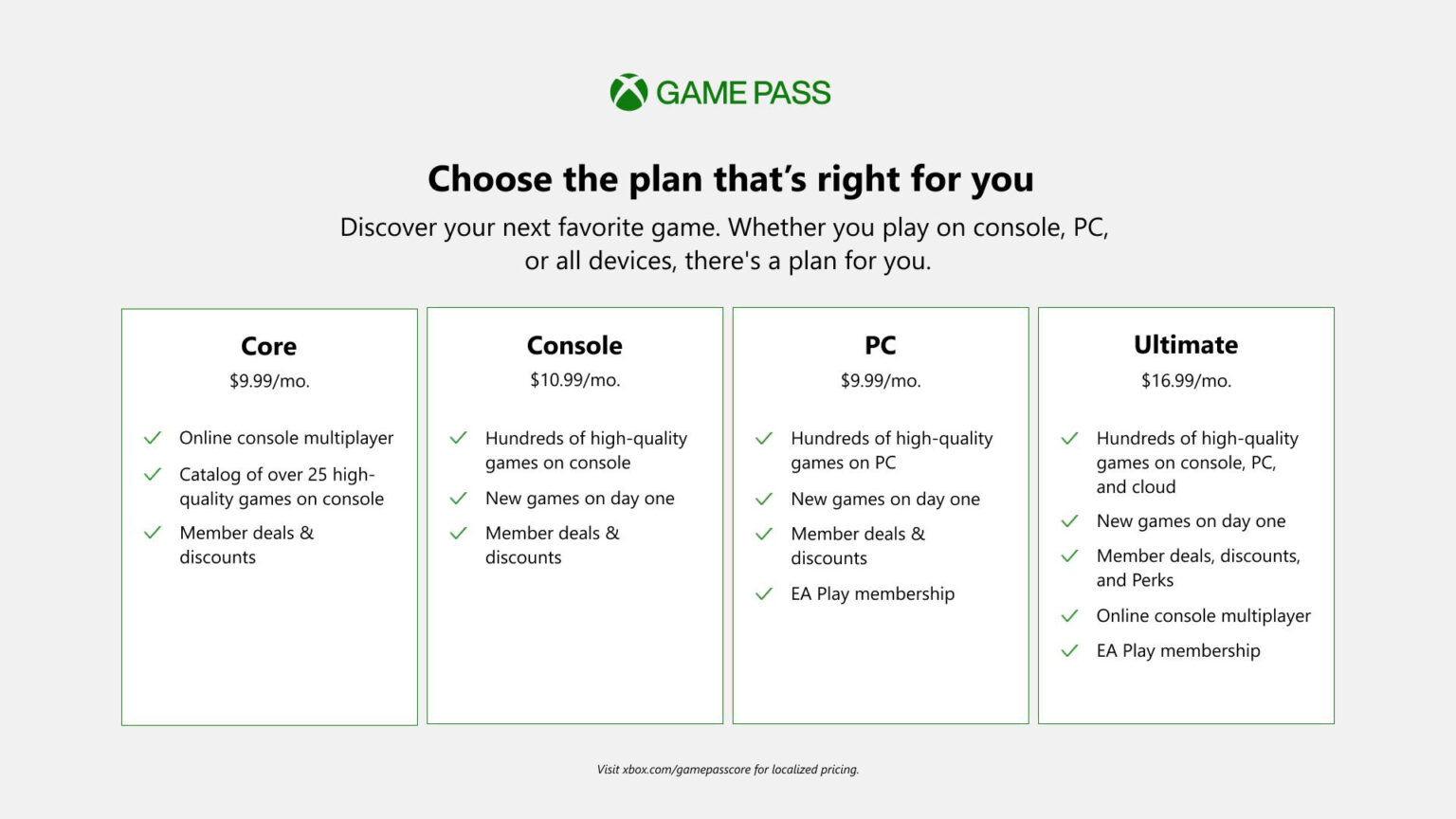 Here are the new Xbox Game Pass plans Here are the new Xbox Game Pass plans