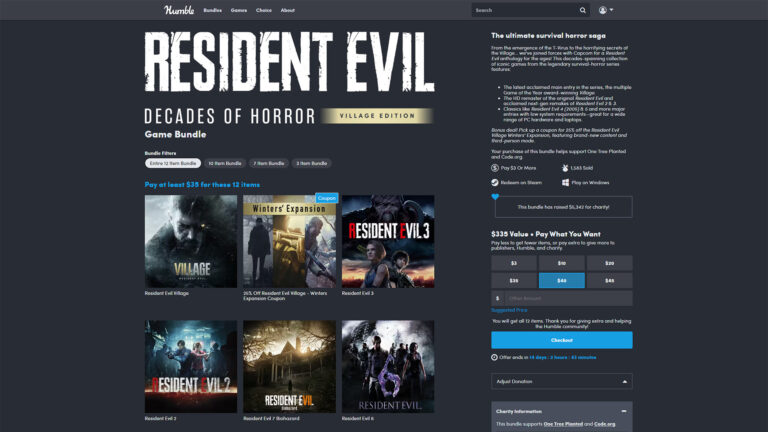 The Resident Evil Decades of Horror Village Edition game bundle is now live at Humble Bundle
