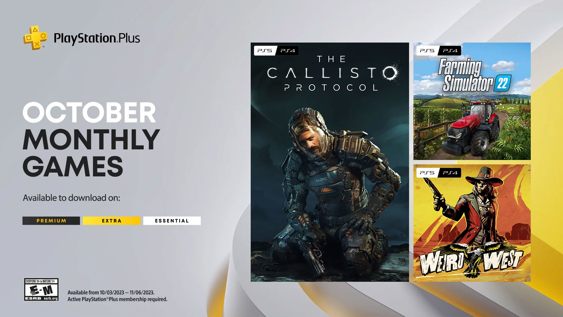 The PlayStation Plus Monthly Games for October 2023 will be available on October 3
