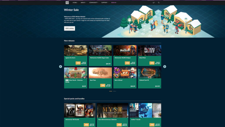 GOG.com's 2023 Winter Sale has around 6,000 deals