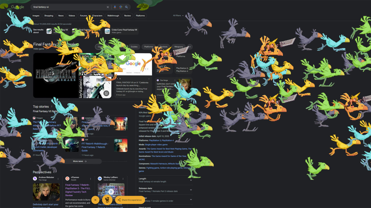 Google Final Fantasy VII and this is what you get