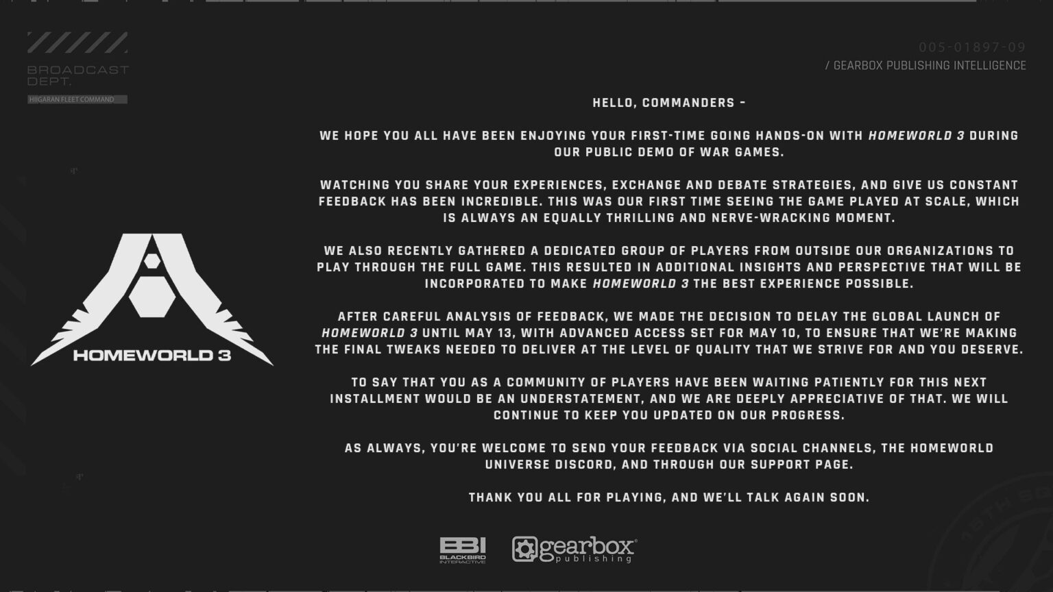 Homeworld 3 has been delayed again, this time to May 13