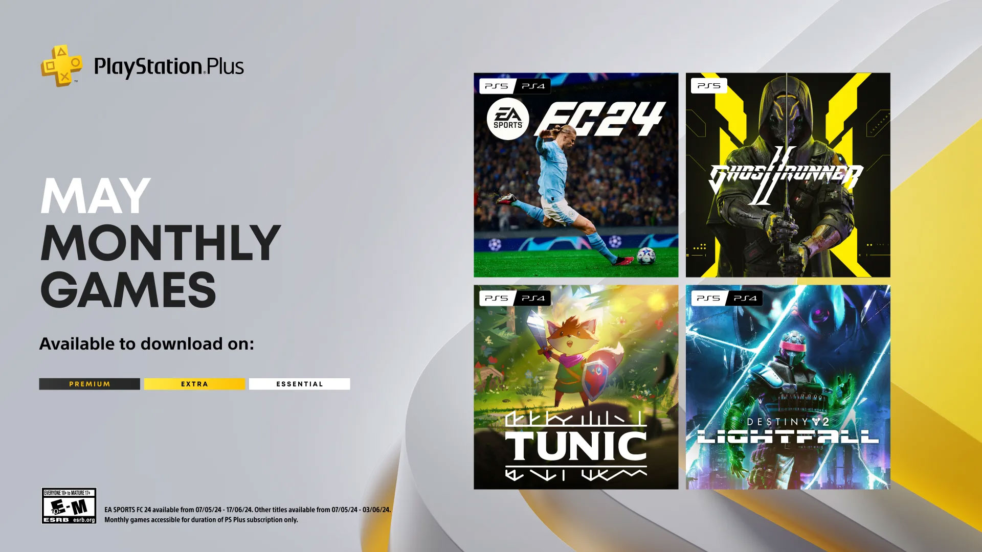 The PlayStation Plus Monthly Games for May 2024 will be playable starting May 7