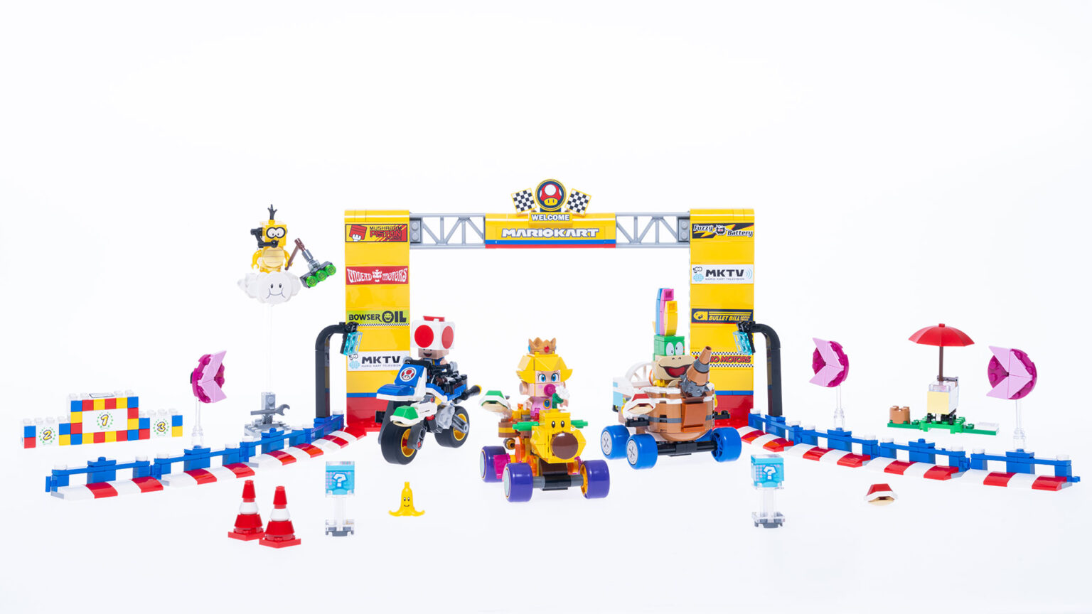 The Baby Peach & Grand Prix Set is a 823-piece set The Baby Peach & Grand Prix Set is a 823-piece set