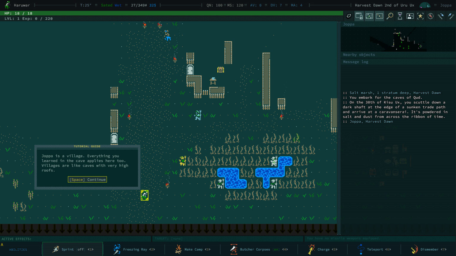 The Caves of Qud tutorial beta is now live