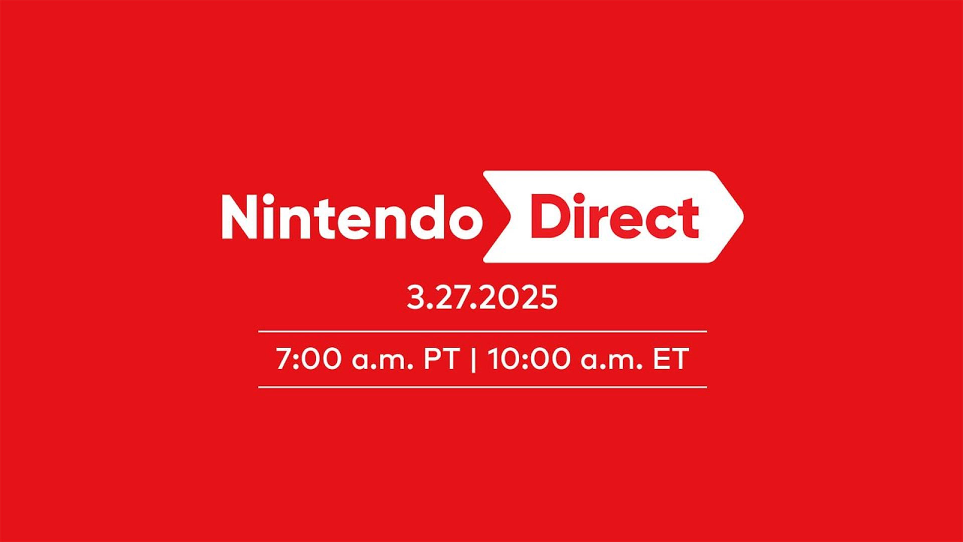 A Nintendo Direct has been confirmed for March 27, 2025