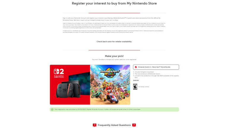 You can register your interest for a Switch 2 starting today at the My Nintendo Store