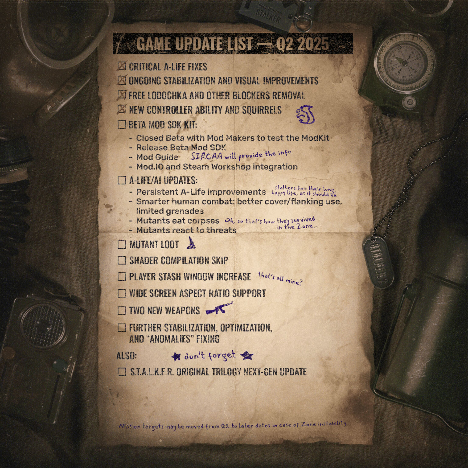 S.T.A.L.K.E.R. 2: Heart of Chornobyl has shared its roadmap for Q2 2025 | Image: GSC Game World