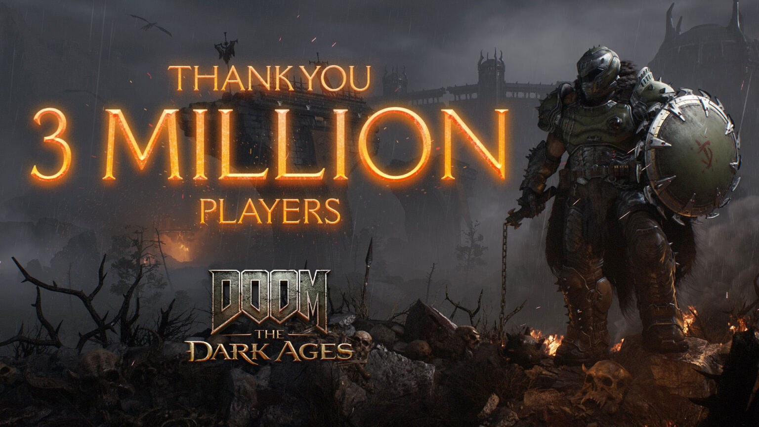 DOOM: The Dark Ages reached 3M players seven times faster than DOOM Eternal | Image: id Software