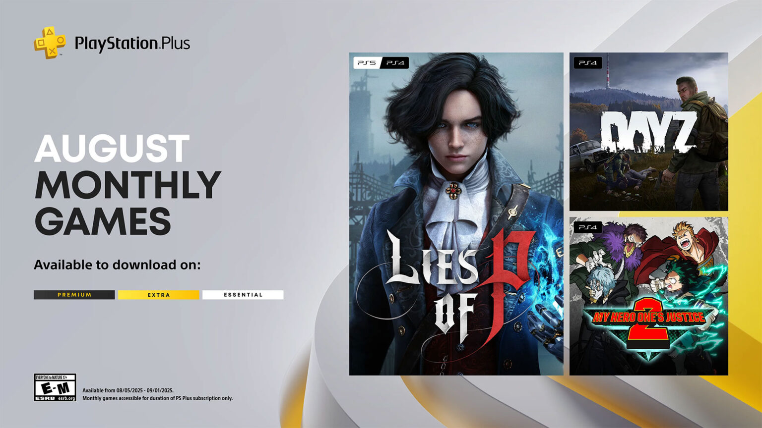 The PlayStation Plus Monthly Games lineup for August 2025 is headlined by Lies of P | Image: Sony Interactive Entertainment