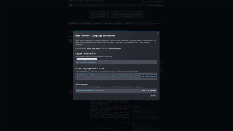 Steam Review Scores are now calculated based on reviews written in your language | Image: Valve