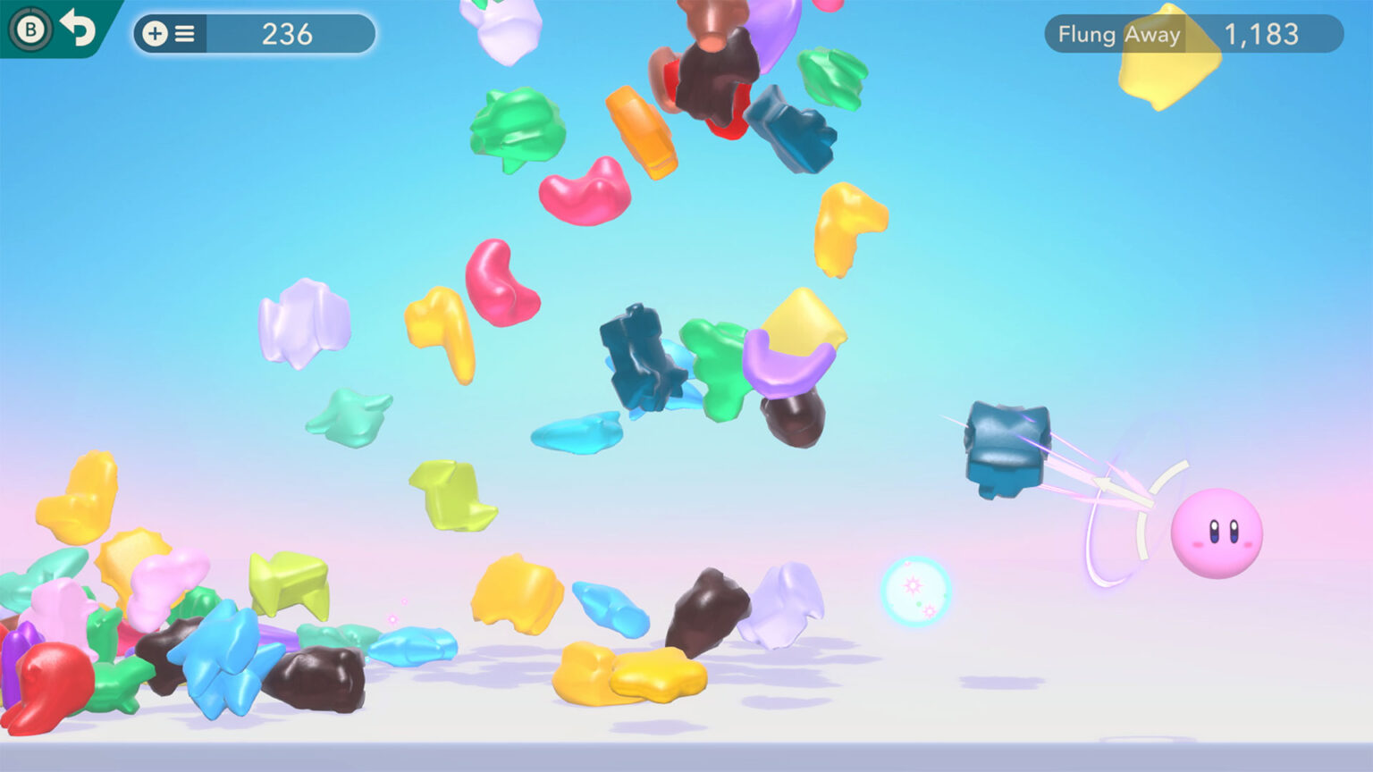 Players can collect Gummies in Kirby Air Riders | Image: Nintendo Players can collect Gummies in Kirby Air Riders | Image: Nintendo
