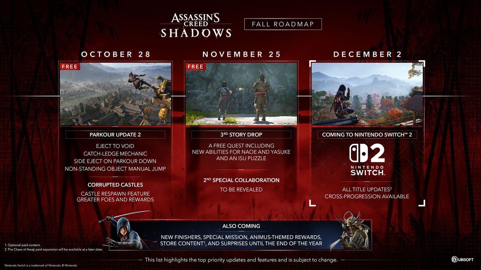 Assassin's Creed Shadows heads to Switch 2 on December 2 | Image: Ubisoft