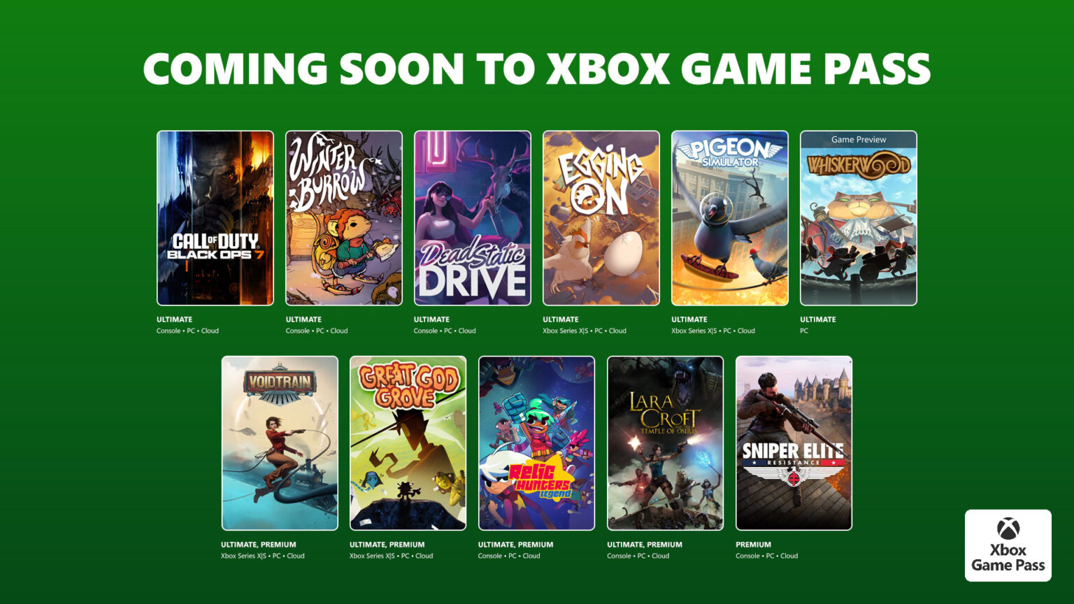 Eleven titles are heading to Game Pass in the first half of November | Image: Xbox