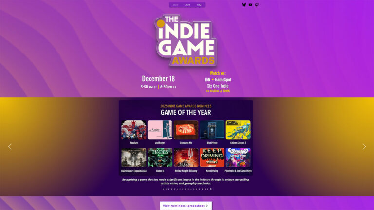 The Indie Game Awards 2025 ceremony takes place on December 18 at 3:30 PM Pacific | Image: The Indie Game Awards Website