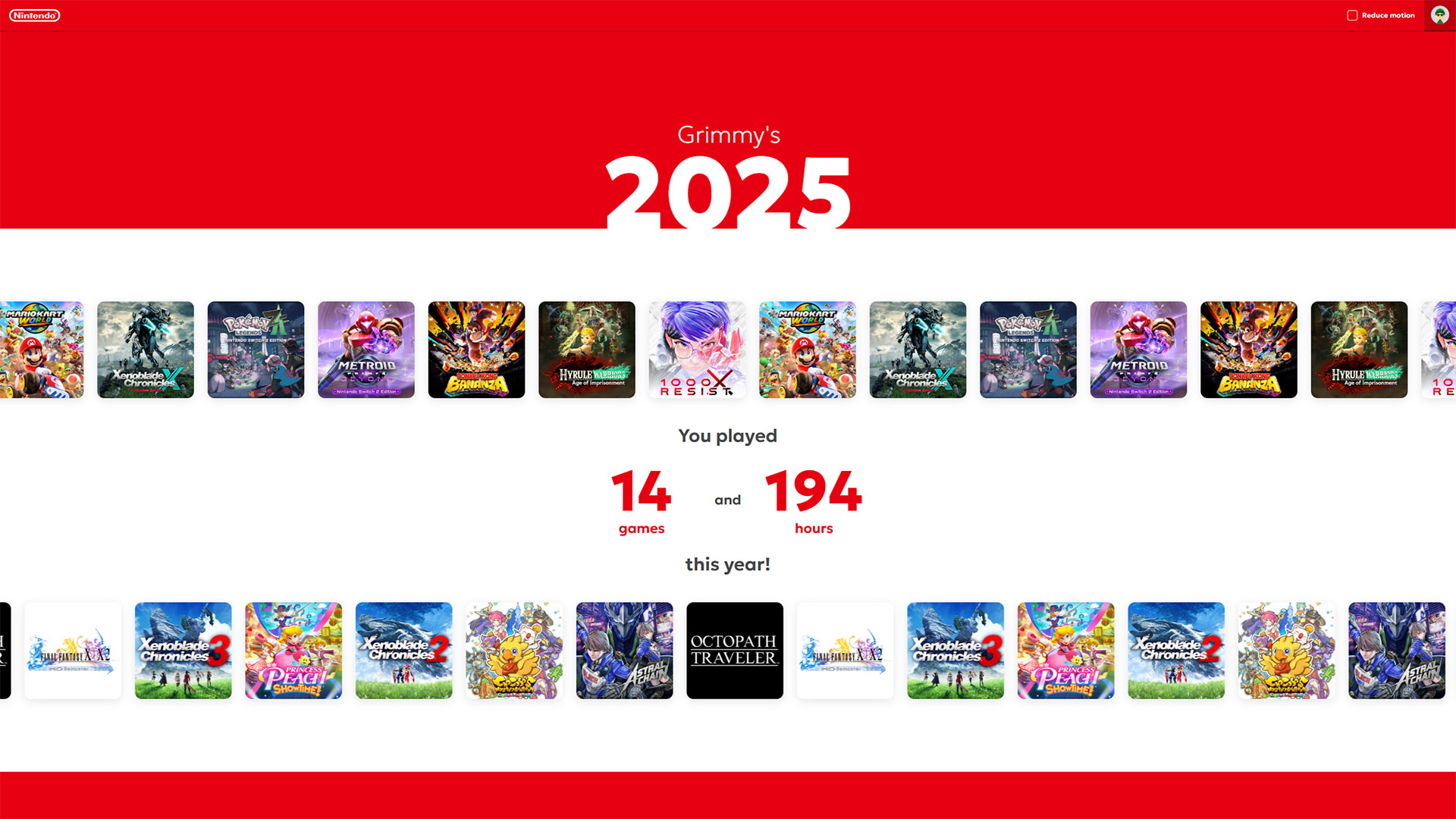 Get a summary of how you spent your time with Nintendo last year | Image: Nintendo / FullCleared