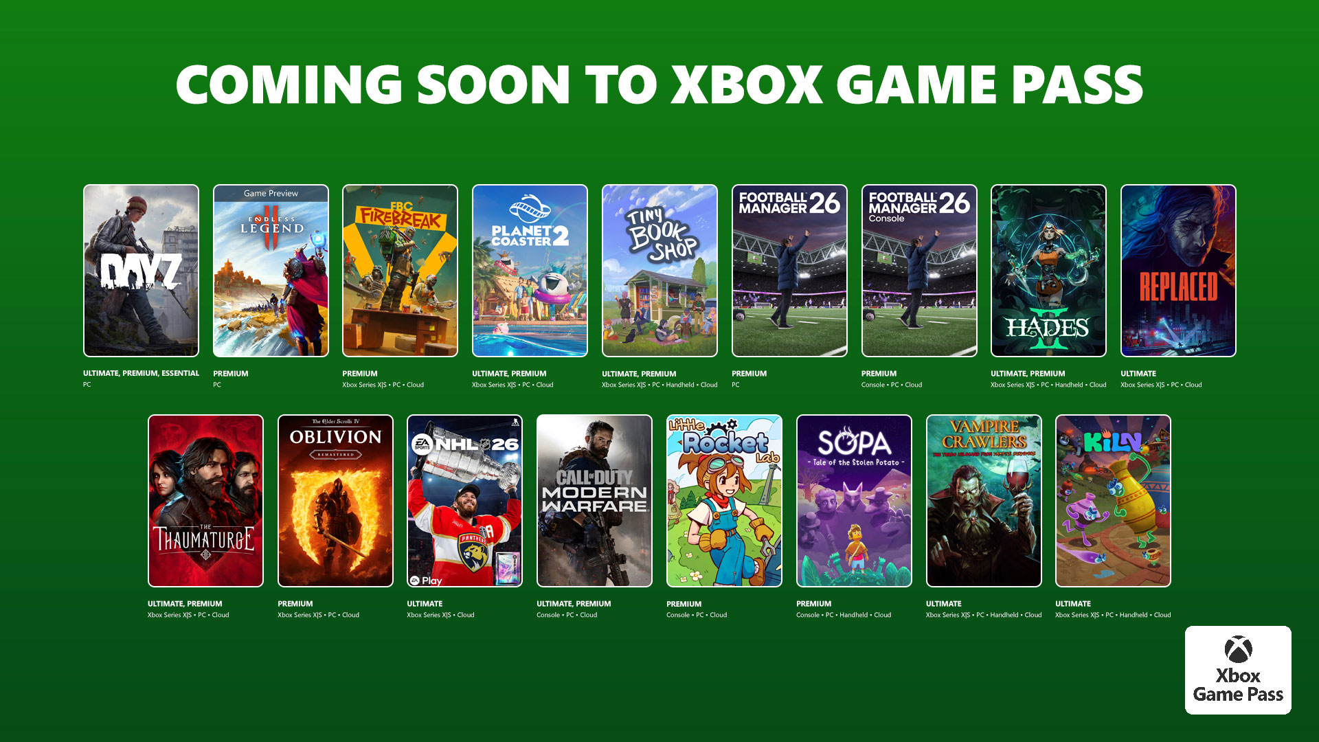 Game Pass April 2026 Wave 1 Lineup FullCleared Game Pass April 2026 Wave 1 Lineup 