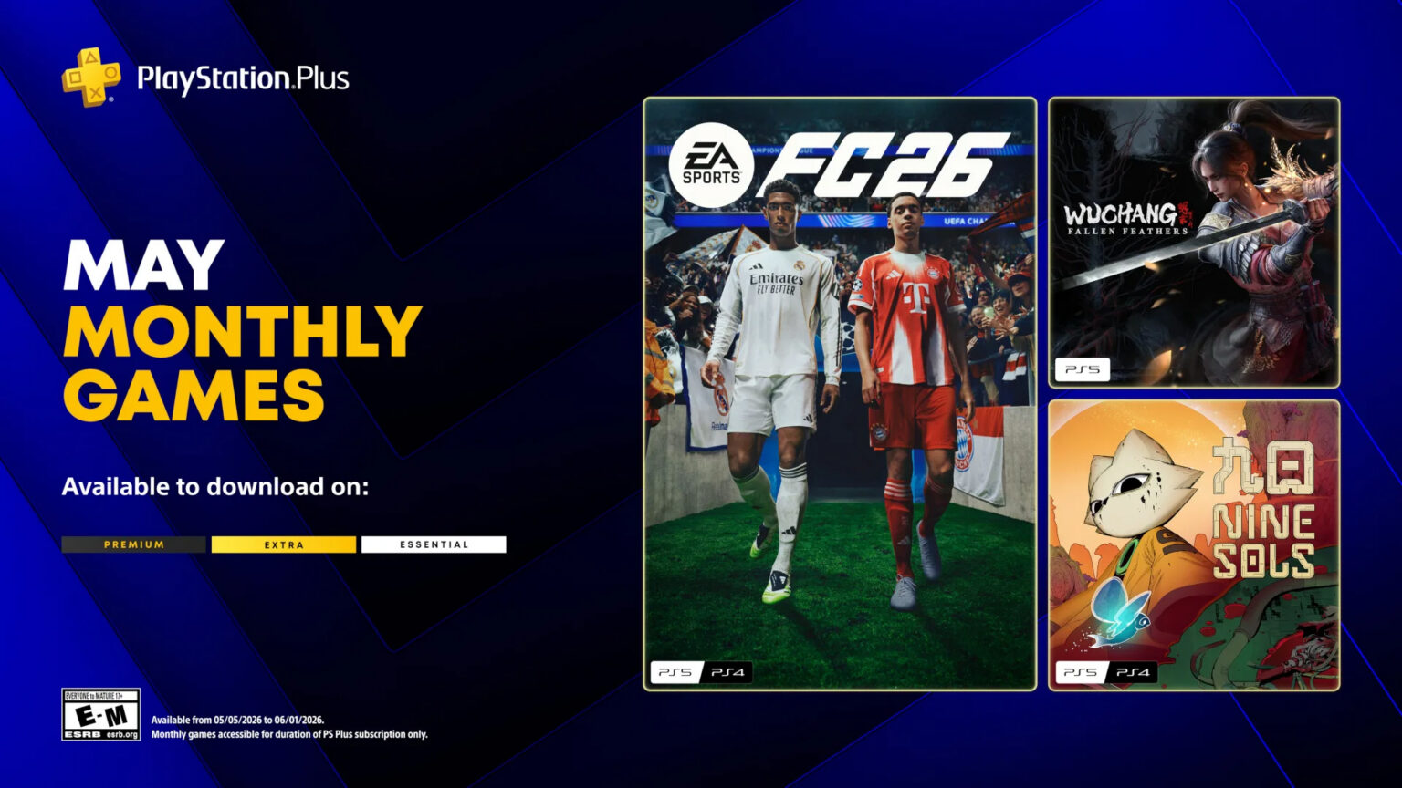 This month's lineup will be available starting May 5 | Image: Sony Interactive Entertainment