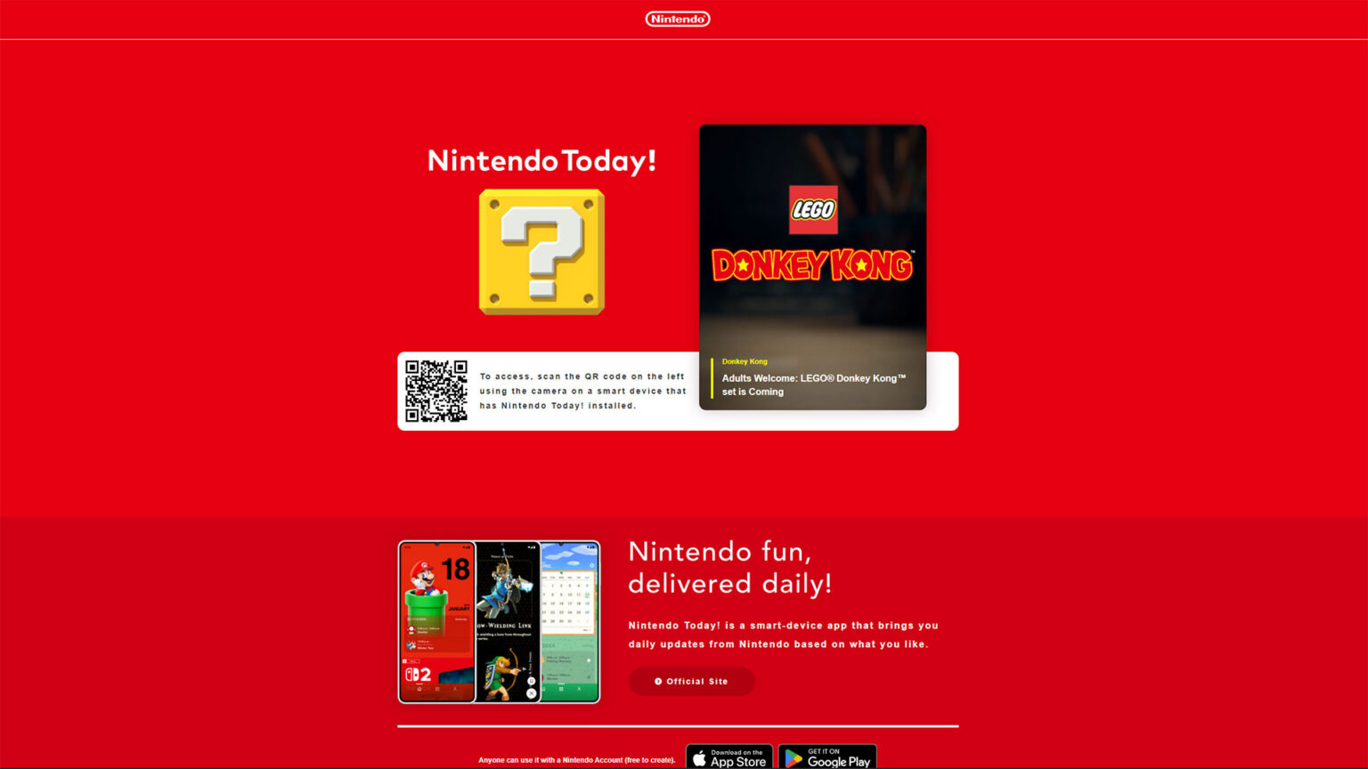 The "Adults Welcome" framing suggests a LEGO Icons-style adult collector set is on the way | Image: Nintendo / LEGO