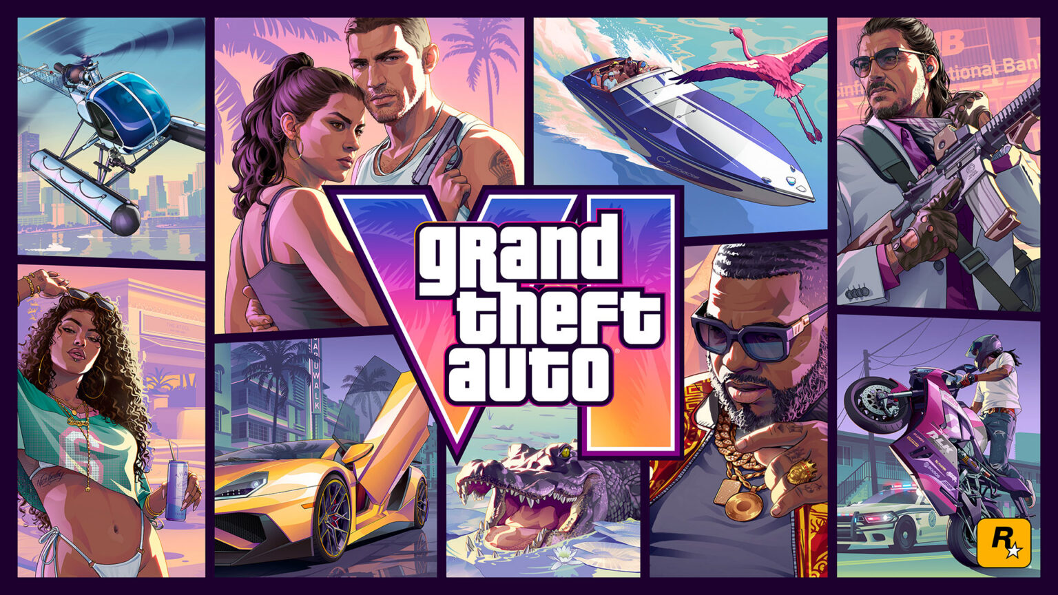 The official Grand Theft Auto VI cover art, now downloadable from Rockstar's website | Image: Rockstar Games