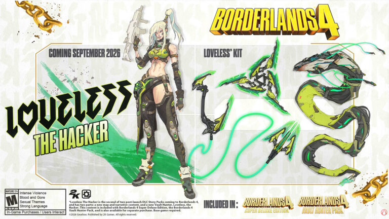 Loveless the Hacker arrives as Borderlands 4's sixth Vault Hunter this September | Image: Gearbox Software