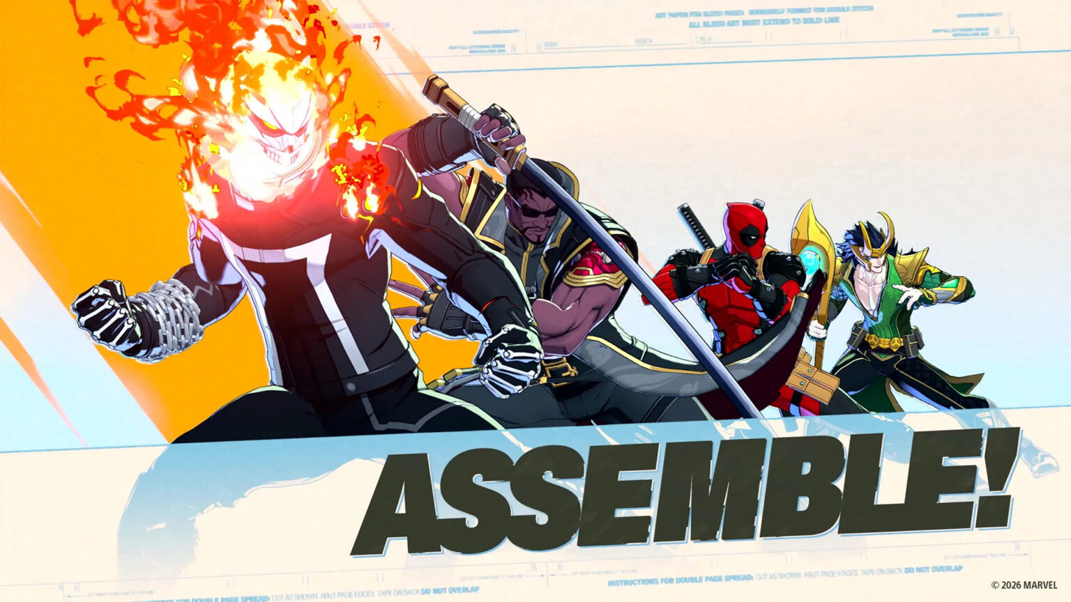 Ghost Rider, Blade, Loki, and Deadpool form the Samurai Outriders | Image: Arc System Works