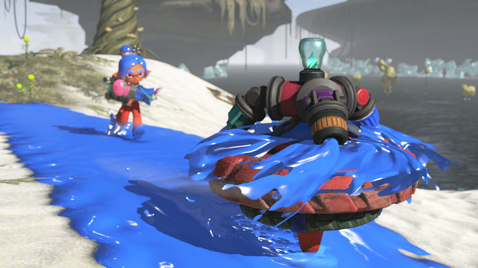 A mechanic and Deep Cut raid the Spirhalite Islands for treasure in Splatoon Raiders | Image: Nintendo