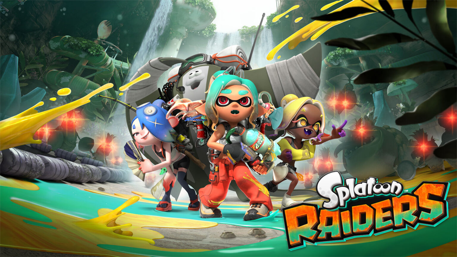A mechanic and Deep Cut raid the Spirhalite Islands for treasure in Splatoon Raiders | Image: Nintendo