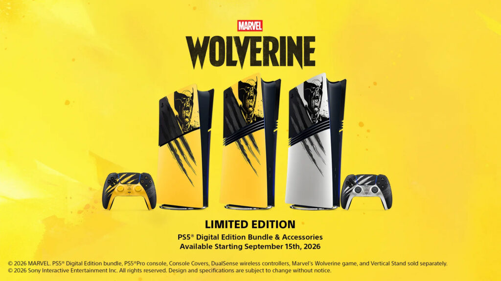 Wolverine's claw marks slash across the Battle Yellow PlayStation 5 | Image: Sony Interactive Entertainment