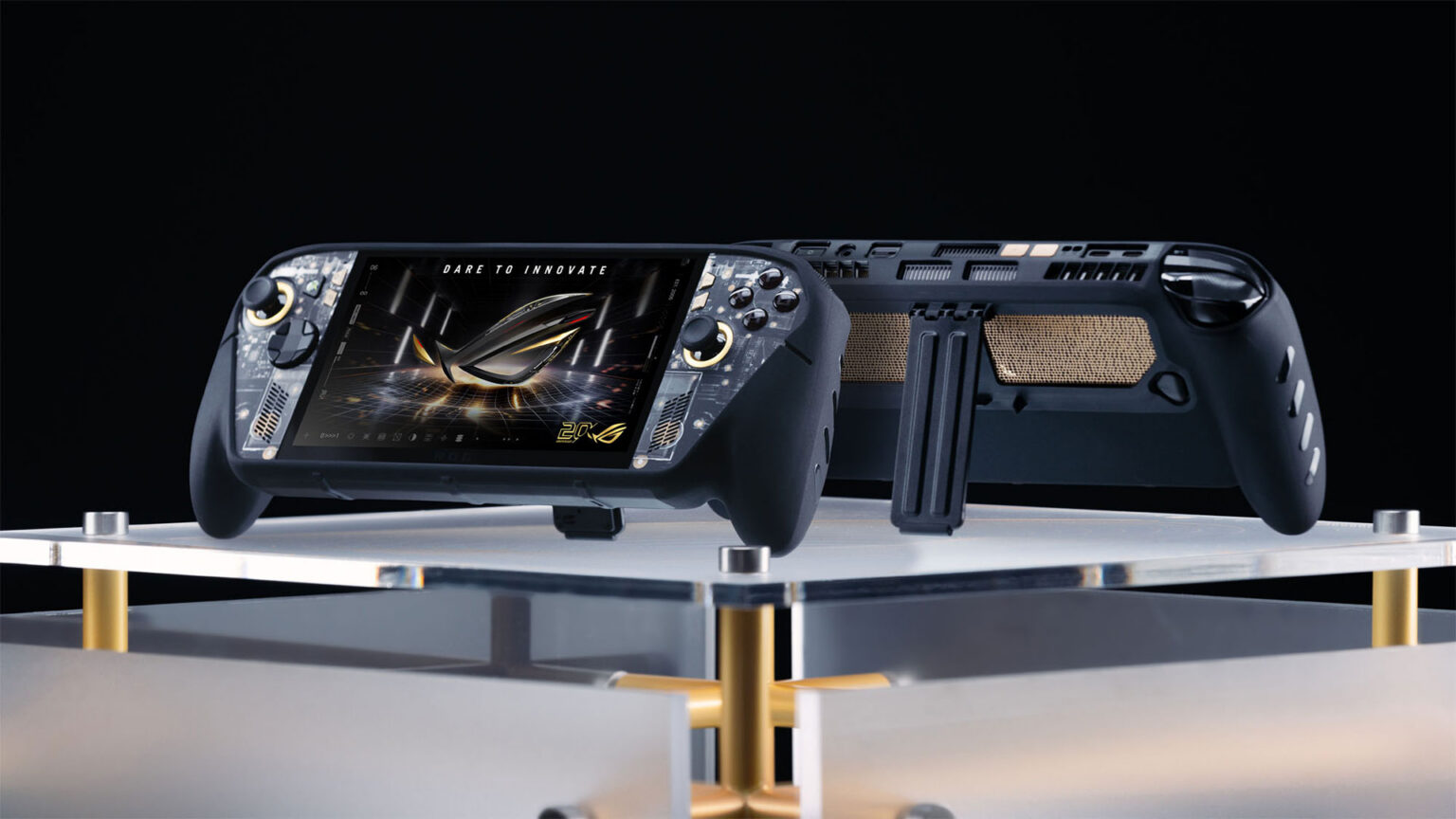 The ROG XBOX Ally X20 marks 20 years of ROG in translucent black and gold | Image: ASUS