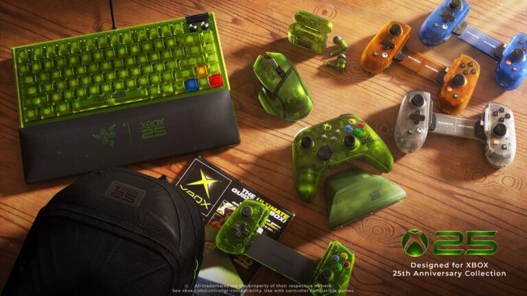 The Designed for XBOX 25th Anniversary Collection leans into translucent OG green | Image: XBOX