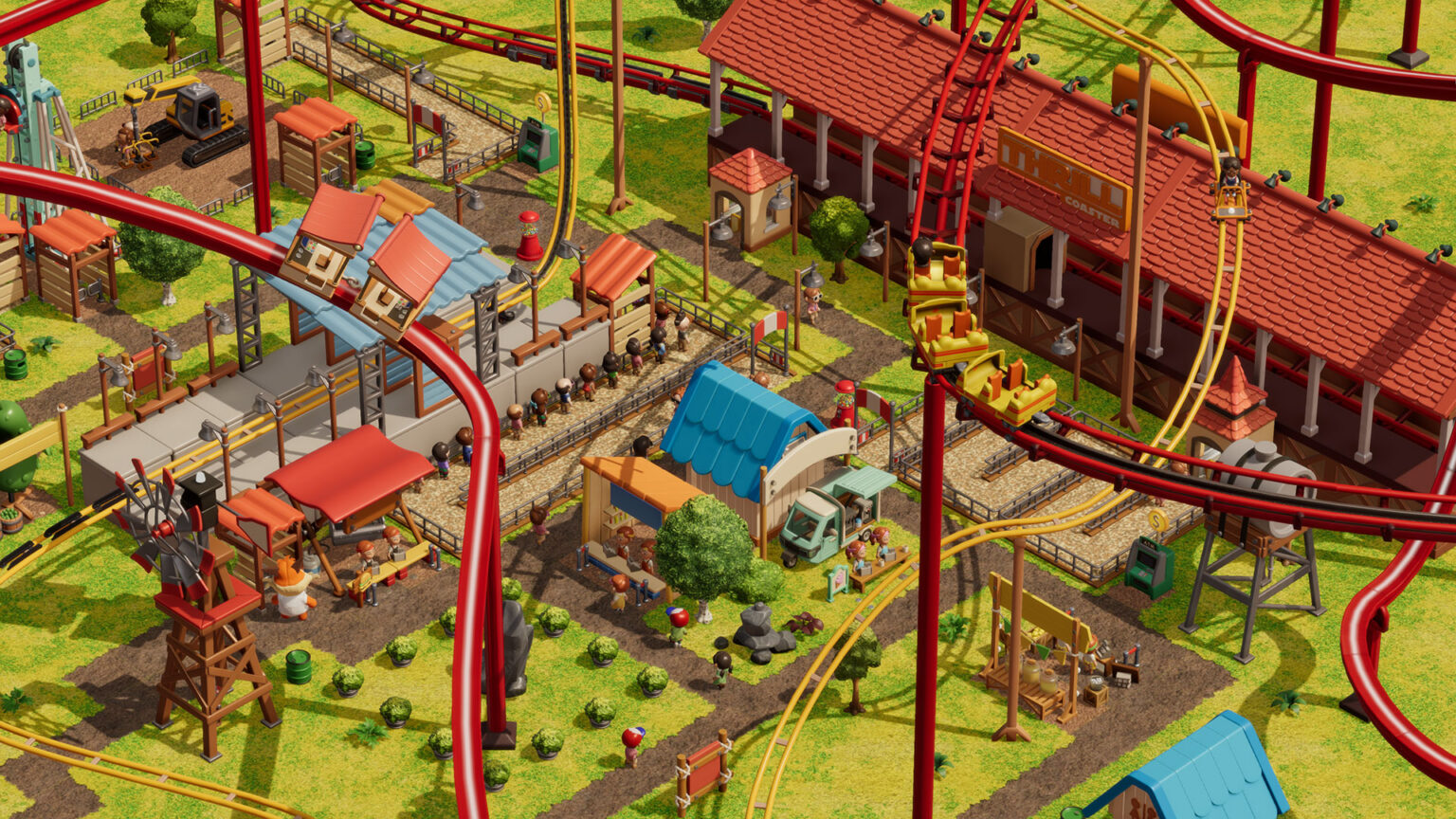 RollerCoaster Tycoon Wonderworks gives the series a tabletop miniature look | Image: Springloaded