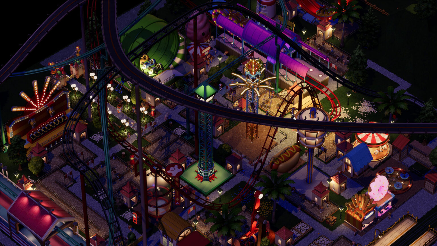 RollerCoaster Tycoon Wonderworks gives the series a tabletop miniature look | Image: Springloaded