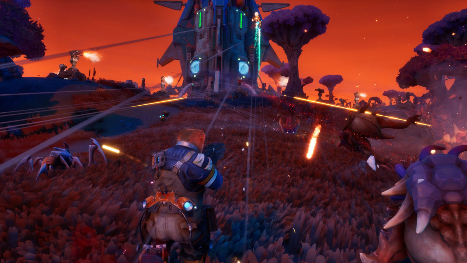 A pack of Gravhounds battles an alien swarm in GRAVHOUNDS | Image: Octopus Panic