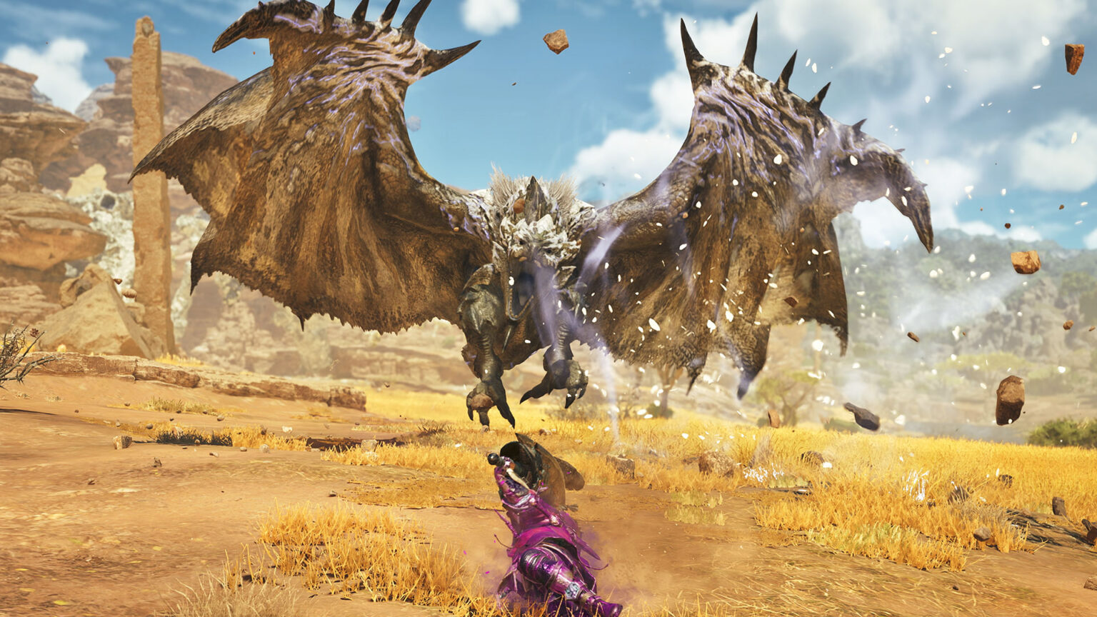 Lao-Shan Lung arrives in the Forbidden Lands in the new Monster Hunter Wilds: Ascendance trailer | Image: Capcom
