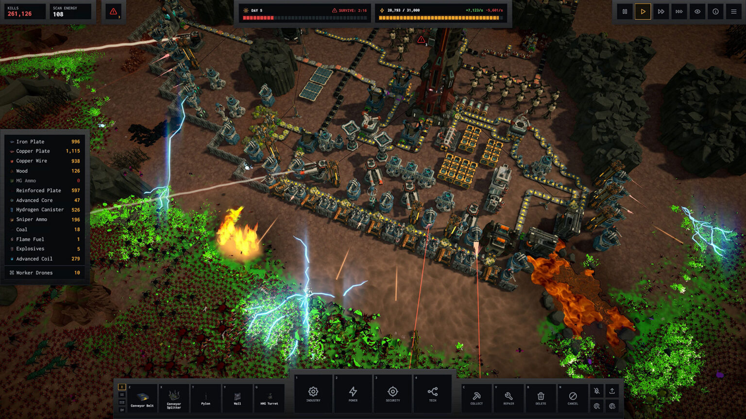 BELTFED tasks a rogue AI with automating a factory that feeds an escalating war machine | Image: Hello World Studios
