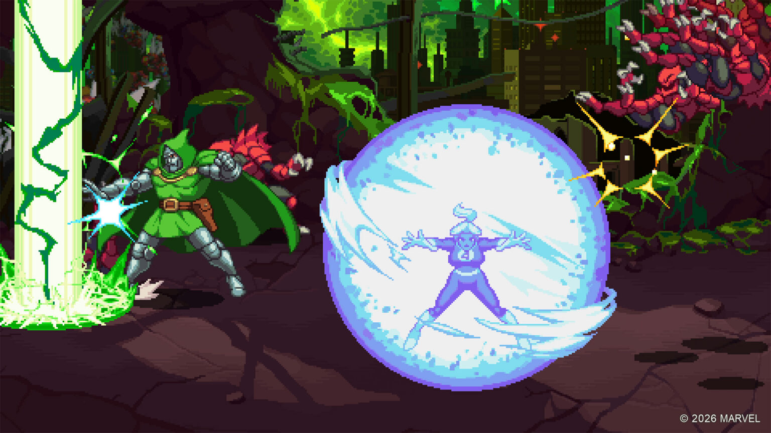 Doctor Doom and The Invisible Woman lead The Siege of Castle Doom | Image: Tribute Games