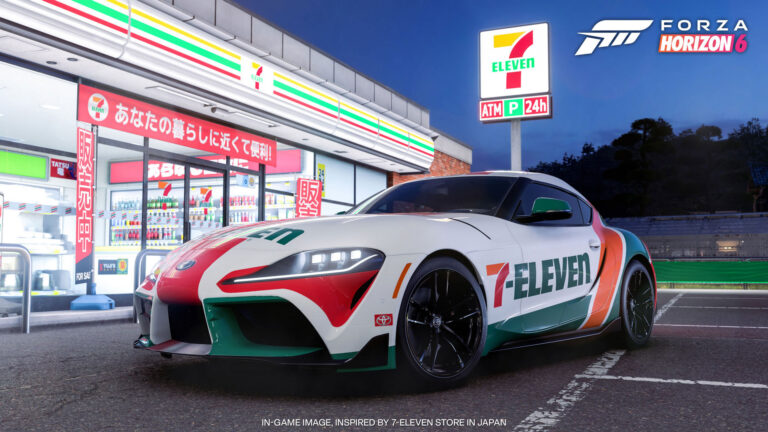 A 7-Eleven konbini Car Meet opens in Forza Horizon 6's Nangan region | Image: Playground Games