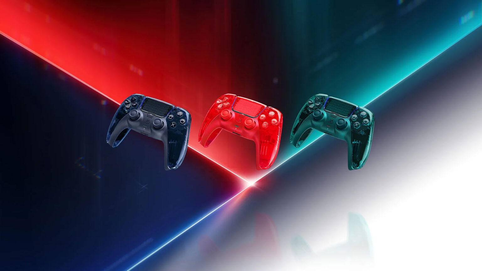 Flare Orange, Emerald Green, and Graphite Gray make up the Prism Collection | Image: Sony Interactive Entertainment